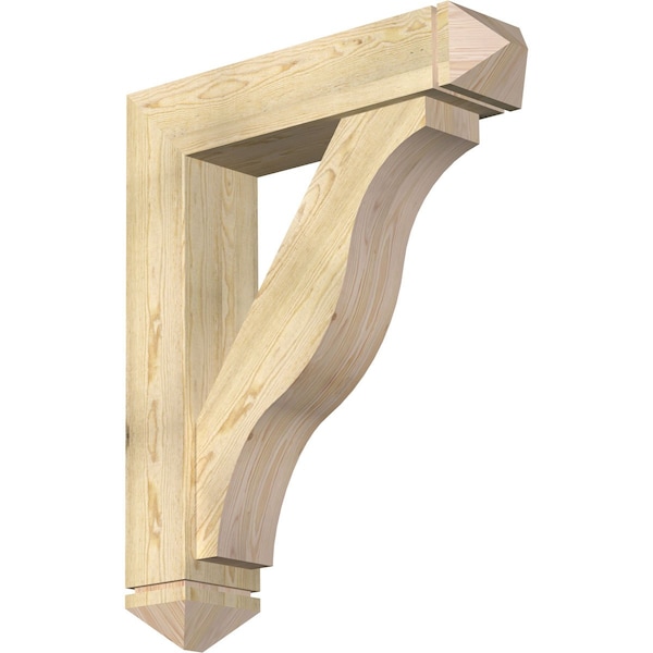 Ekena Millwork Funston Arts and Crafts Rough Sawn Bracket w/ Offset Brace, Douglas Fir, 8"W x 34"D x 42"H BKT0806X34X42FST03RDF - main